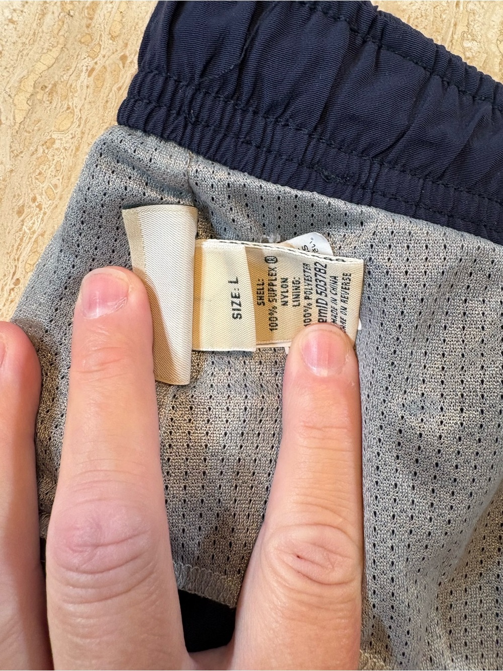 LL Bean Mens Large Blue Supplex Nylon Mesh Lined Board Swim Shorts Trunks - Picture 5 of 8
